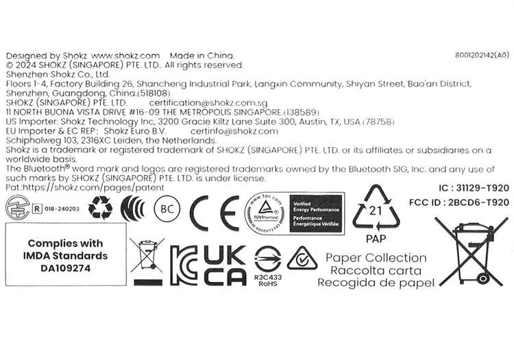  Tai Nghe Bluetooth TWS SHOKZ OPENFIT 2+ - Model T921 