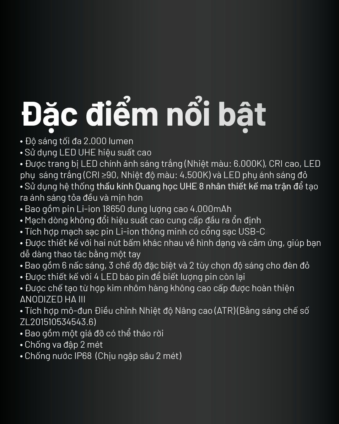  Đèn Đội Đầu Chạy Địa Hình Nitecore HC65 UHE -2000 lumen 