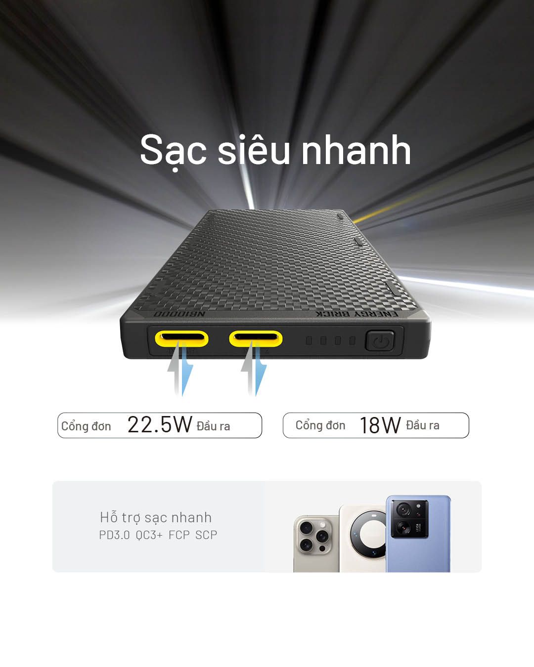  Sạc dự phòng vỏ Carbon siêu nhẹ Nitecore NB10000 Gen3 Power Bank 