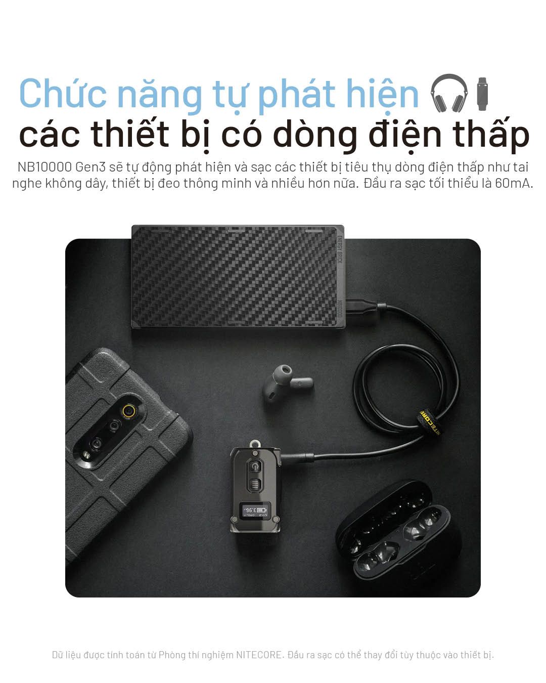 Sạc dự phòng vỏ Carbon siêu nhẹ Nitecore NB10000 Gen3 Power Bank 