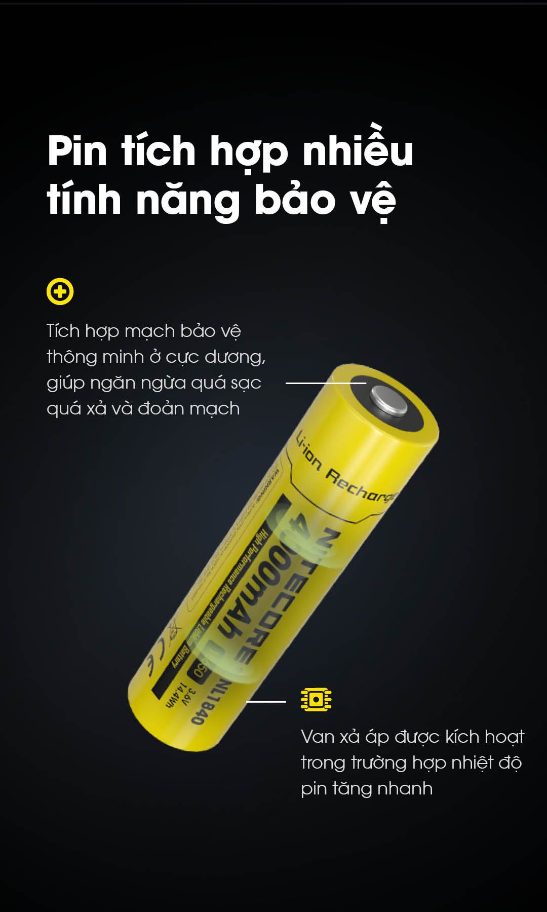  Pin Sạc Nitecore NL1840 Dung Lượng 4000mAh 
