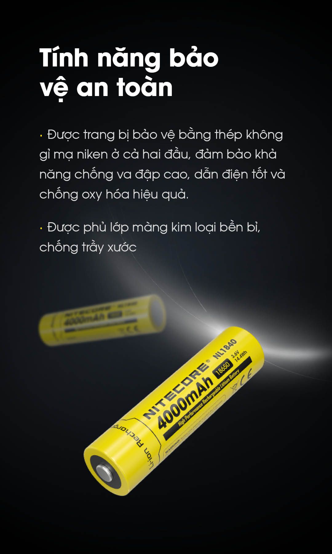  Pin Sạc Nitecore NL1840 Dung Lượng 4000mAh 
