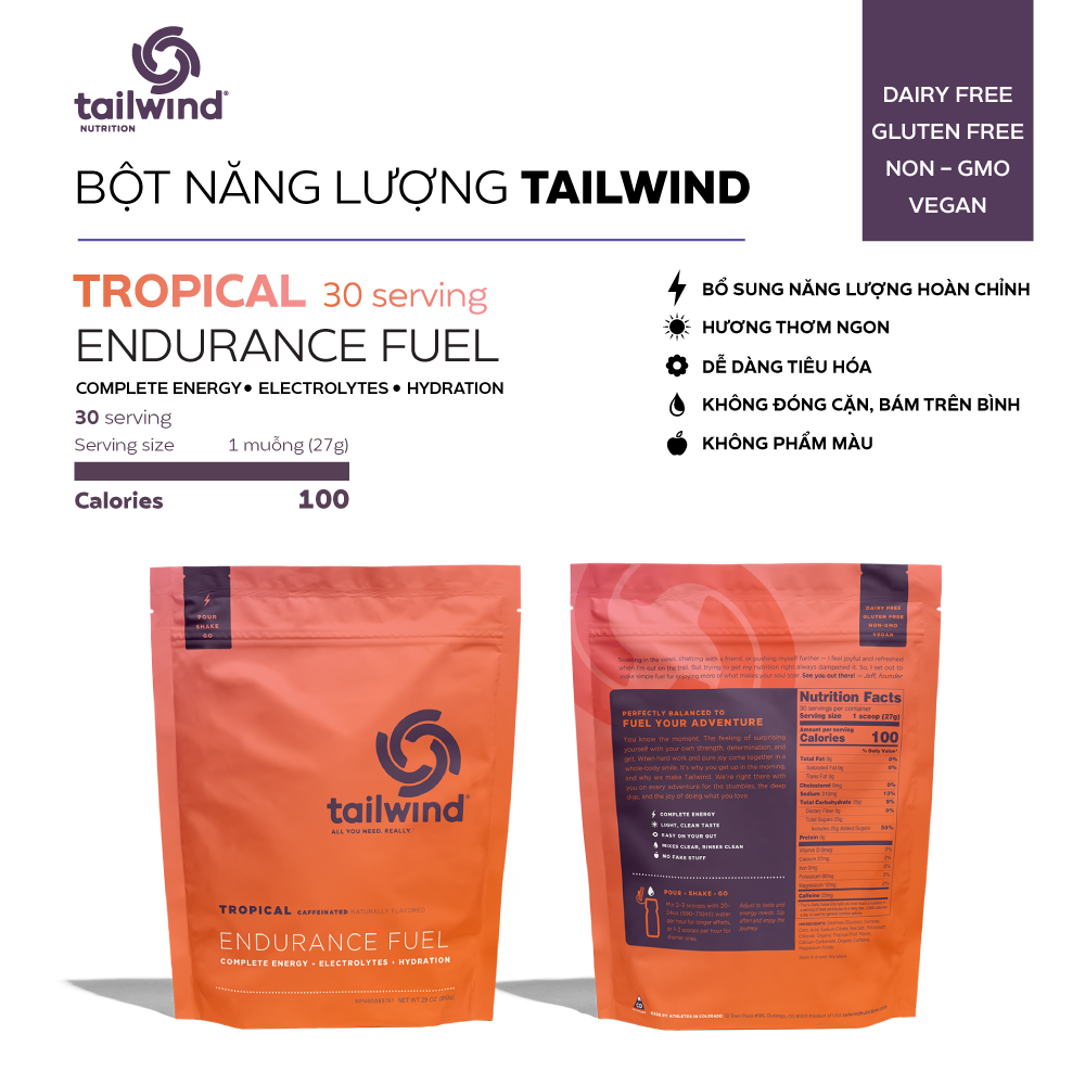  Bột Năng Lượng Tailwind Caffeinated Endurance Fuel - Túi 30serving 