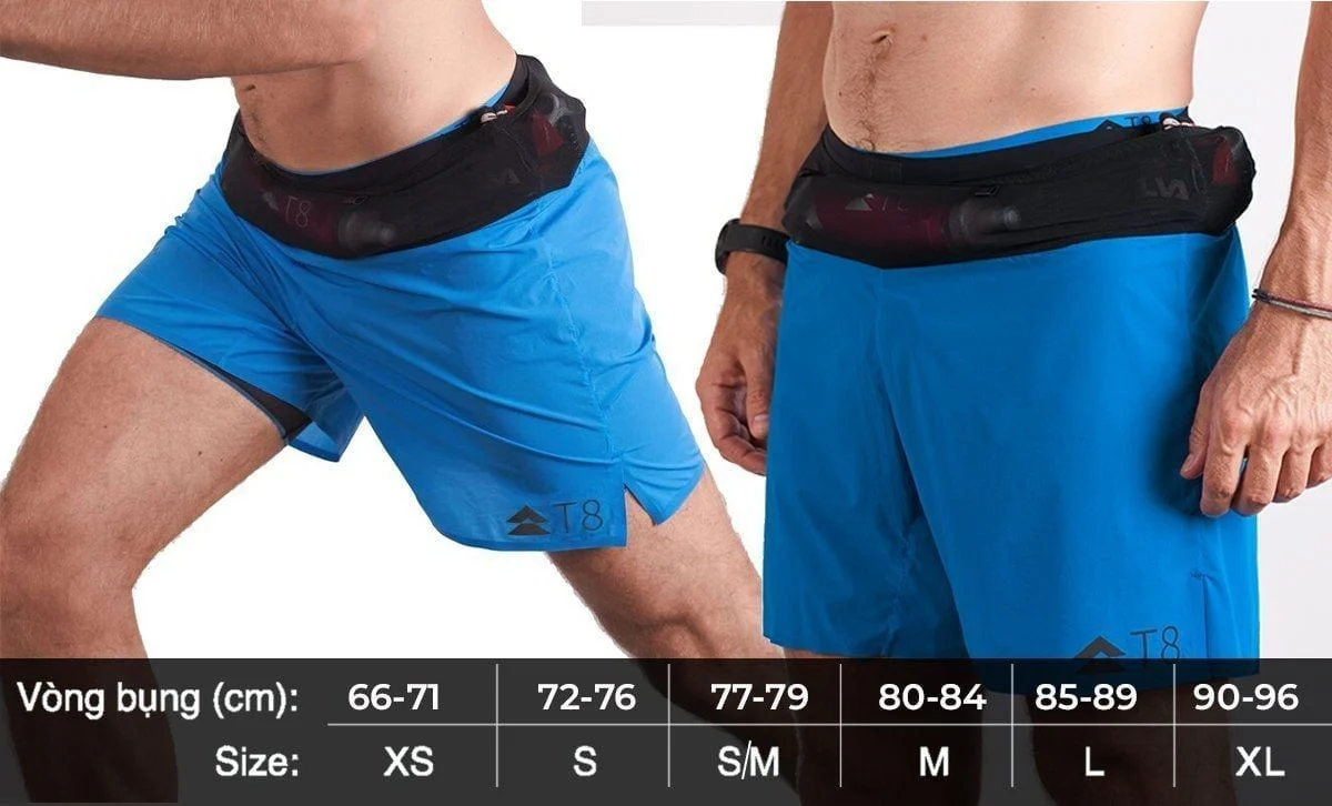  Quần Short Chạy Bộ Nam T8 Sherpa Short V2 - Màu Đen Logo Trắng 