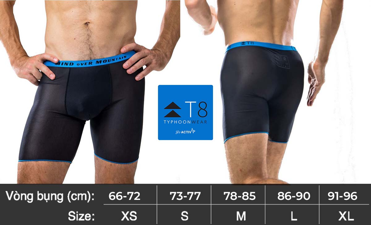  Quần Lót Chạy Bộ Nam T8 Commandos Running - Màu Đen 