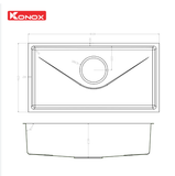Chậu rửa bát Konox Tari 800SM – Thiết kế Nhật Bản tinh tế, bền đẹp cho căn bếp hiện đại