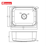 Chậu rửa bát Konox Tari 5744SM – Thiết kế Nhật Bản tinh tế, tối ưu cho căn bếp hiện đại