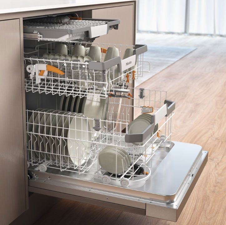 Khoang rửa ExtraComfort của Miele G7601 SCi với khay 3D MultiFlex