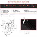 Hút Mùi Vát Bosch DWK68IJ60I Serie 4 – Thiết Kế Kính Đen Sang Trọng, Điều Khiển Cảm Biến Cử Chỉ