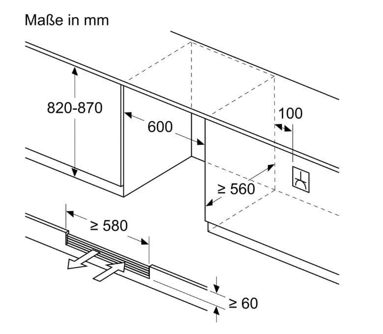 Kích thước của Tủ rượu vang Bosch KUW21AHG0