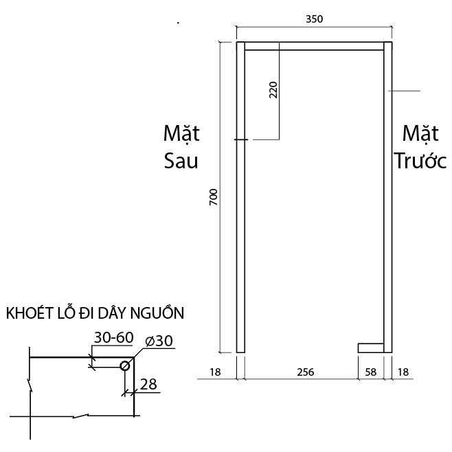 Kích thước Giá Nâng Hạ Điện Eurogold ESL9870