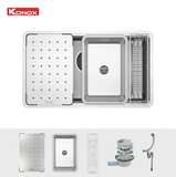 Chậu rửa bát Konox Dekor 8044SU – Thiết kế workstation thông minh, tối ưu mọi thao tác trong bếp