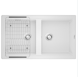 Chậu rửa bát Konox Phoenix Smart 860 White Silver – Tuyệt tác KERATEK⁺ nâng tầm không gian bếp hiện đại