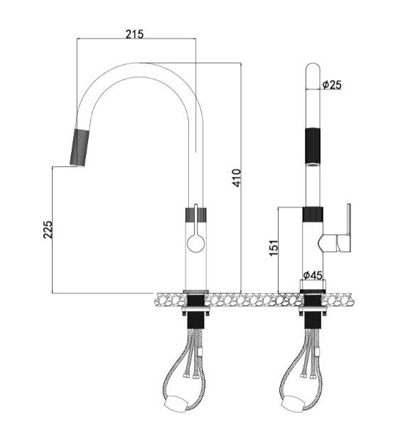 Kích thước vòi Malloca K1090BM