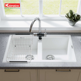 Chậu rửa bát Konox Phoenix Smart 860 White Silver – Tuyệt tác KERATEK⁺ nâng tầm không gian bếp hiện đại