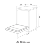 Máy Rửa Chén Malloca MDW15-5035TD – 15 Bộ, Sấy Khí Nóng, Đèn UV, Lắp Độc Lập Hoặc Âm Tủ