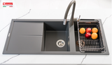 Chậu rửa bát Konox Livello Smart 1160 Grey – Vẻ đẹp tinh tế chuẩn phong cách Ý cho căn bếp hiện đại
