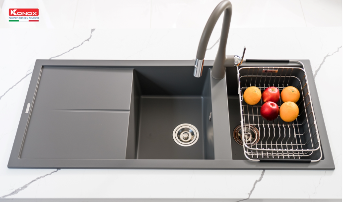 Chậu rửa bát Konox Livello Smart 1160 Grey
