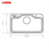 Chậu rửa bát Konox Dekor 8048SU – Chậu workstation cao cấp tối ưu không gian bếp hiện đại