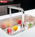 Vòi rửa bát Konox Lumo Smart Chrome – Dây rút linh hoạt, nâng tầm tiện nghi cho căn bếp hiện đại