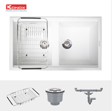Chậu rửa bát Konox Phoenix Smart 860 White Silver – Tuyệt tác KERATEK⁺ nâng tầm không gian bếp hiện đại