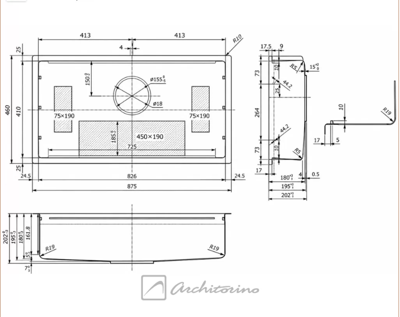 Kích thước Chậu Rửa Bát Shigeru LE JSL – K 2F FS Made In Japan