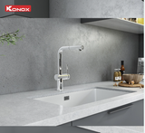 Vòi rửa bát Konox Stream Smart Chrome – Thiết kế xoay 360° sang trọng, tối ưu từng thao tác bếp