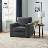  Ghế sofa đơn vải nỉ xám đen DT55 Rima phòng khách gia đình 