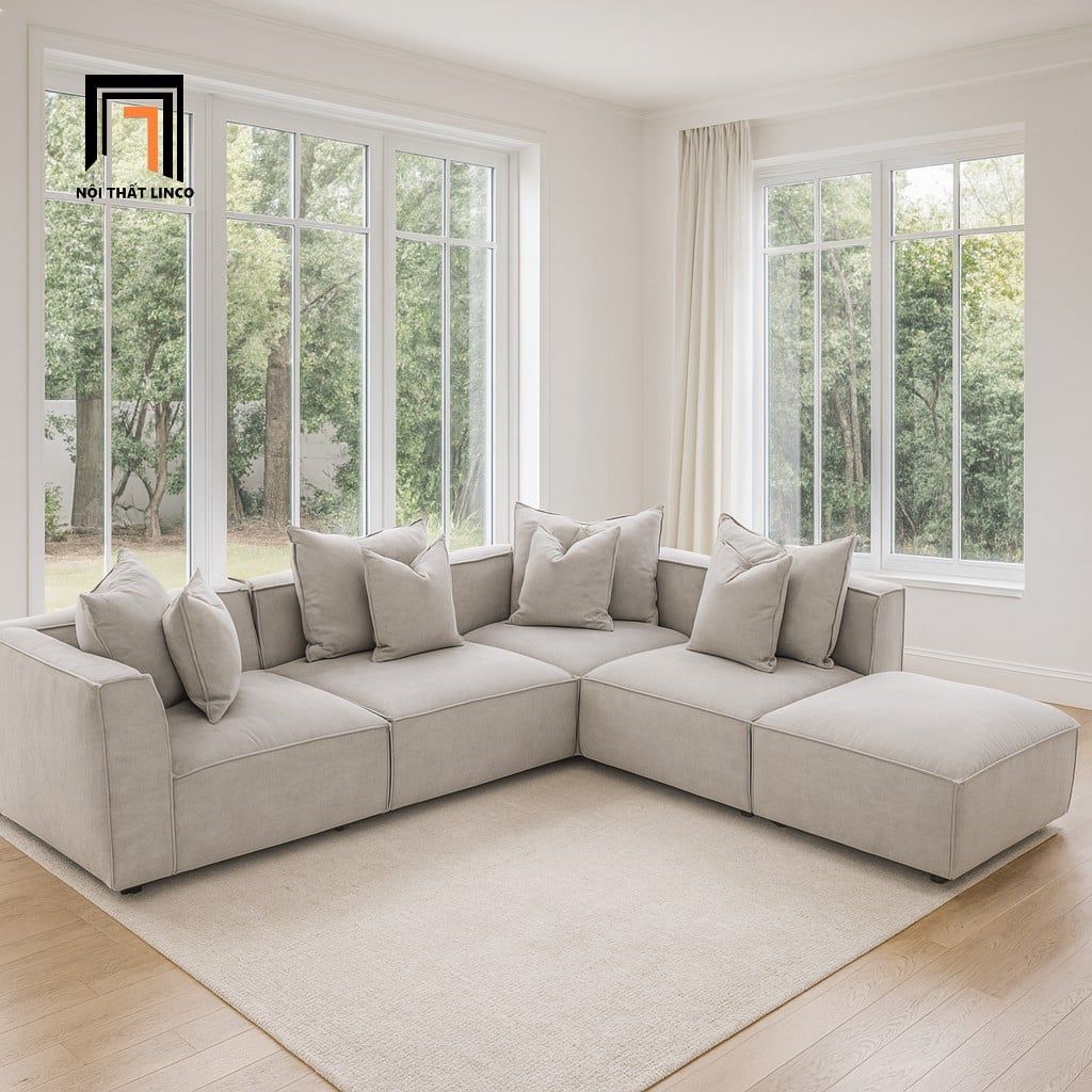  Bộ ghế sofa góc chữ L GT41 Cisco 3m2 x 2m cho phòng khách lớn 