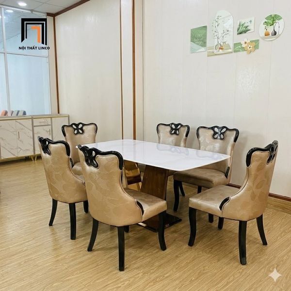 bàn ăn 1m6 6 ghế ngồi