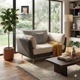  Ghế sofa đơn nhỏ gọn DT58 Mixco phối màu vải nỉ xám đẹp 