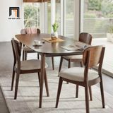  Bộ bàn ăn 1m6 gỗ tự nhiên 37-BAG6-Jeune 6 ghế ngồi bọc nệm 