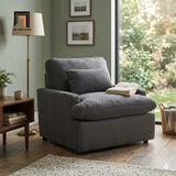  Ghế sofa đơn thư giãn DT50 Jolene vải nỉ xám lông chuột 