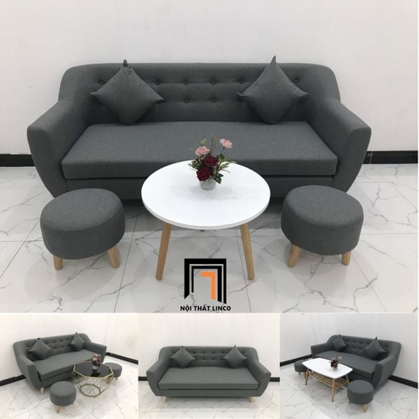 bộ ghế sofa băng xám đậm