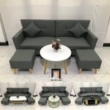  Bộ ghế sofa băng văng dài xám đậm BL5 Piloc dài 1m9 giá rẻ 