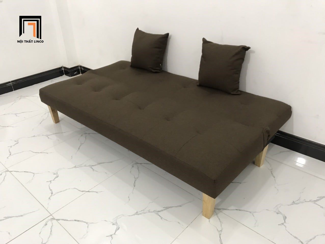  Bộ ghế sofa salon bed giường nằm GBL1 1m7 màu nâu đậm giá rẻ 