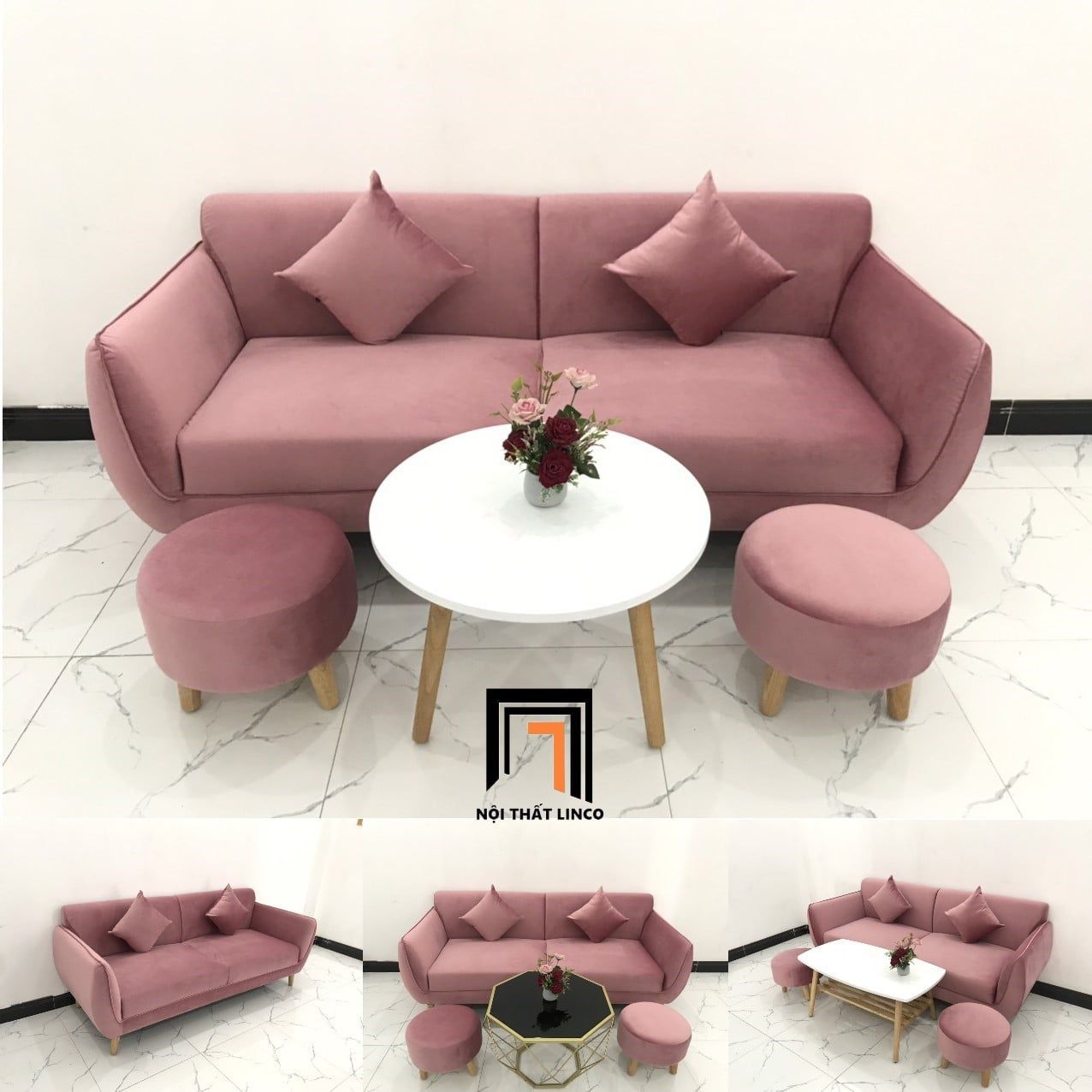  Bộ ghế sofa văng dài 1m9 BL11 BB đỏ đô vải nhung cho nhà nhỏ 