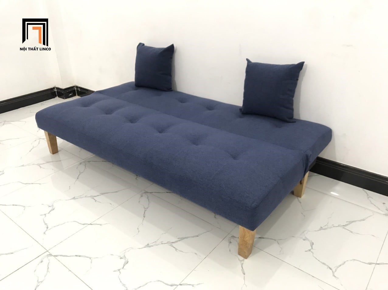  Bộ ghế sofa giường nằm dài 1m7 nhỏ gọn GBL1 xanh dương đậm 