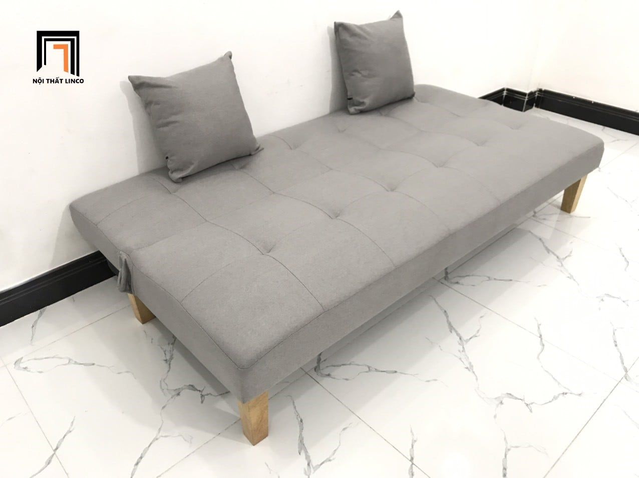  Bộ ghế sofa giường dài 1m7 GBL1 diện tích nhỏ xám ghi trắng 
