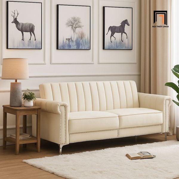 sofa giường 2m màu kem