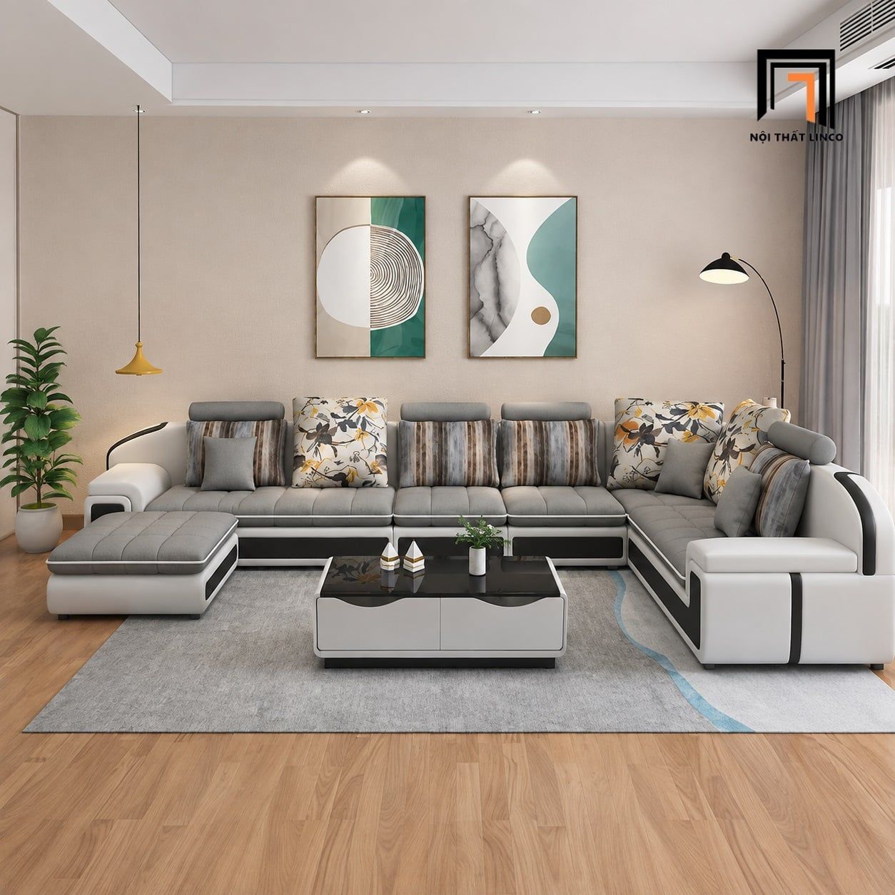  Bộ sofa chữ U UT10 Sakaston 3m55 sang trọng, rộng rãi 