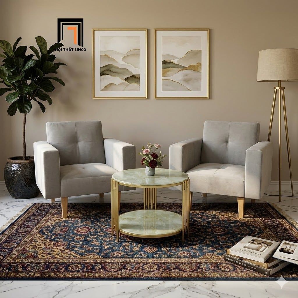  Ghế sofa đơn nhỏ cho căn hộ chung cư DL4 GBL2 màu xám trắng 