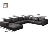  Sofa U 3m Paulina UT23 xám đen dễ phối nội thất 