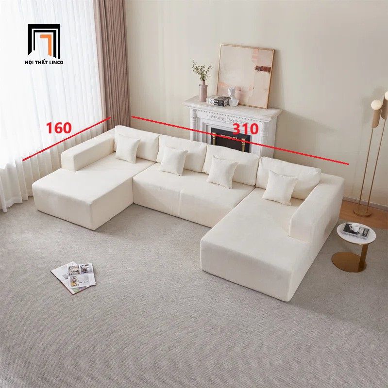 Ghế sofa chữ U UT17 Dade 3m1 màu kem giá rẻ 