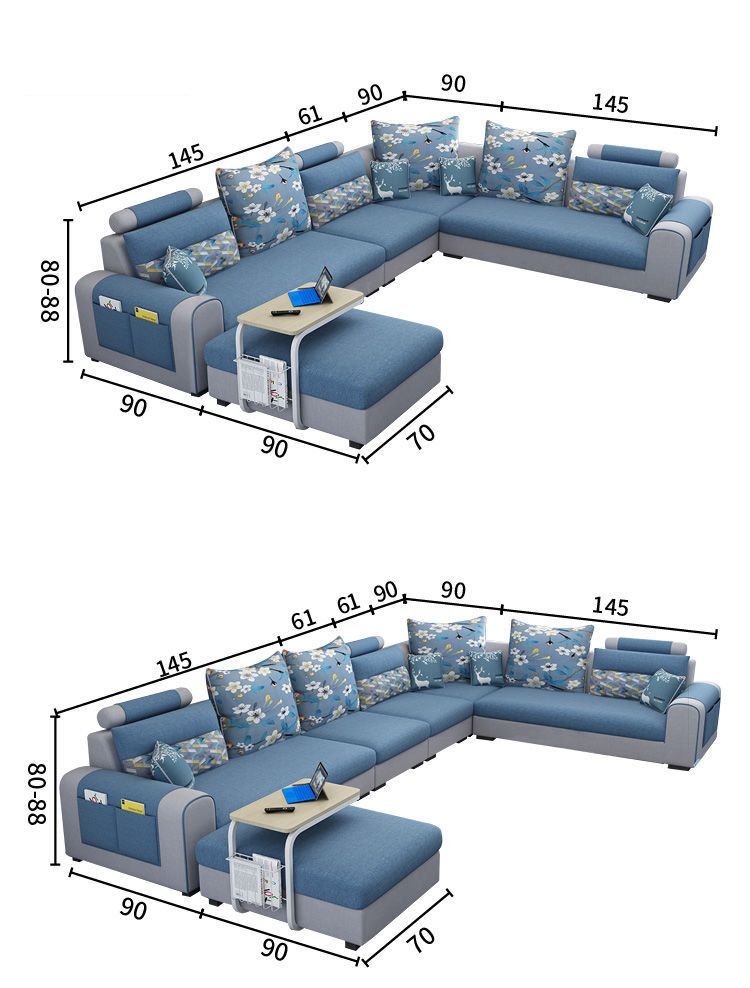  Bộ ghế sofa U giá rẻ UT41 Jiangsu 3m55 phối trắng đen 