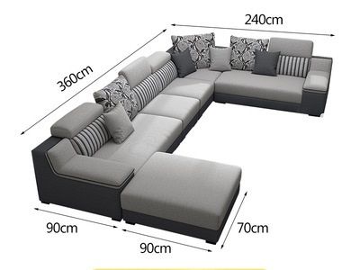 Sofa chữ U 3m6 UT37 Dete kiểu dáng trẻ trung, sang trọng 