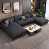  Sofa U giá rẻ UT58 Pesca dài 3m vải nỉ xám đen 