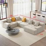 Bộ ghế sofa U 2m4 UT7 Paden màu trắng kem giá tốt 