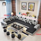  Sofa phòng khách chữ U 3m9 UT1 Arvella thiết kế đẹp 
