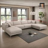  Sofa U da xám trắng UT83 Ellis 3m phong cách sang trọng 